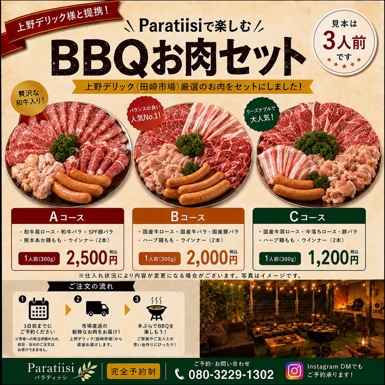 【BBQお肉セット始めました！】新サービスのご案内