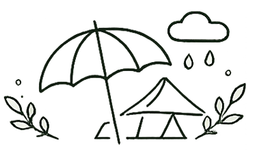 雨天対応スペースあり